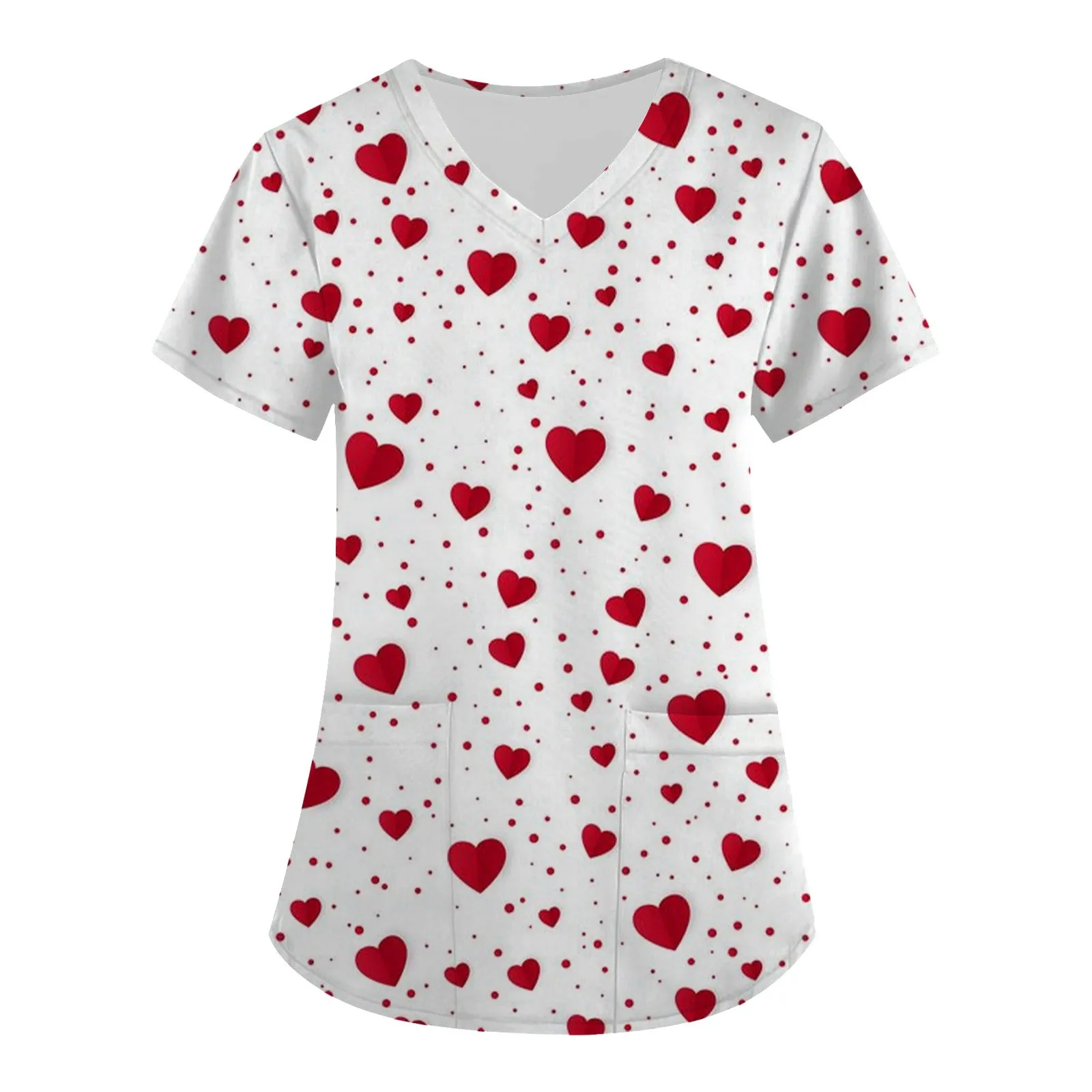 

Medical Nurse Uniform Valentines Love Print Women Nursing Uniforms Working Sanitary Medical Uniform Scrubs Top Workwear