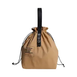 Spacious Insulated Aluminum Foil Lunch Tote with Handle (Brown)