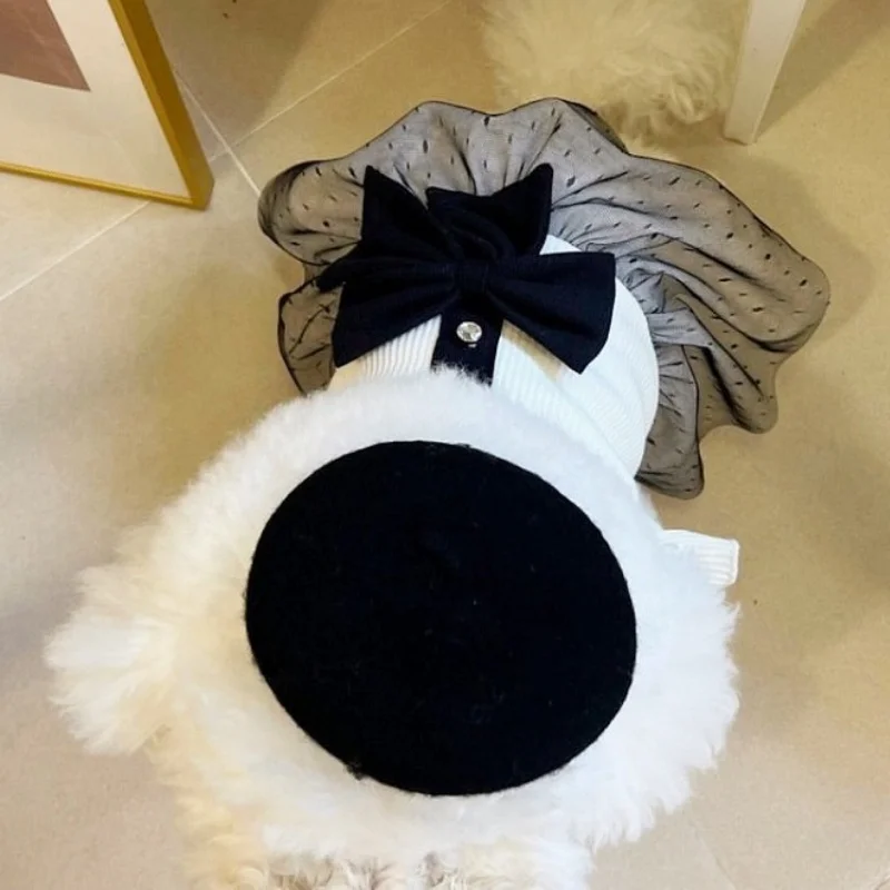 Vestido de luxo para cães pequenos com laço saia de princesa_voghion.com