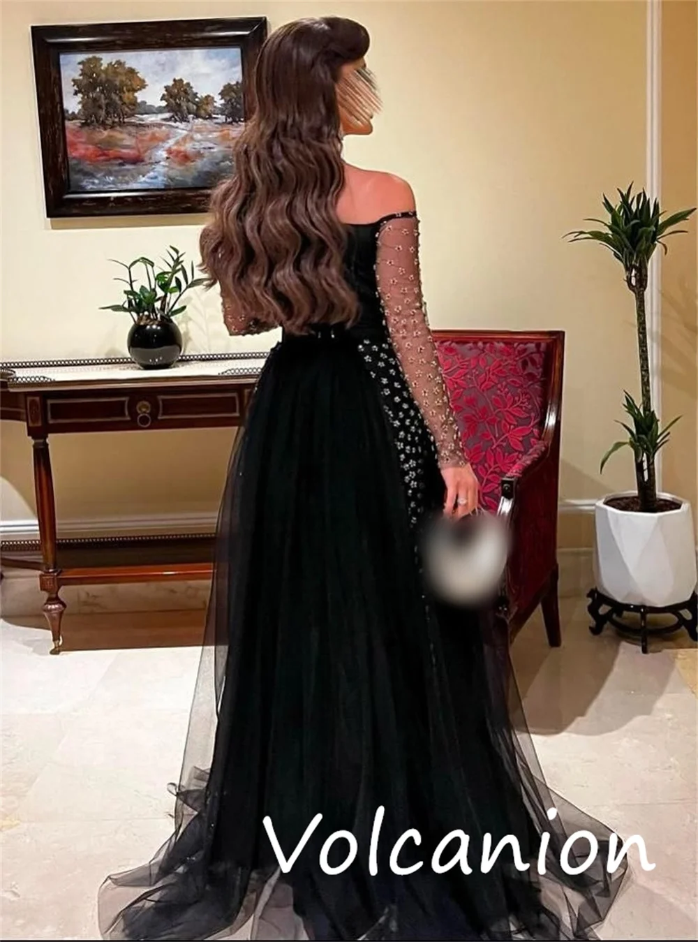 فستان سهرة ترتر مخصص فاخر