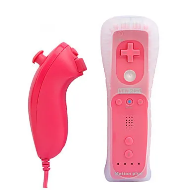 TOP 2 in 1 Wireless Gamepad Remote Controller built in Motion Plus + Nunchuck For  Wii Controller Joystick Silicone Case images - 6