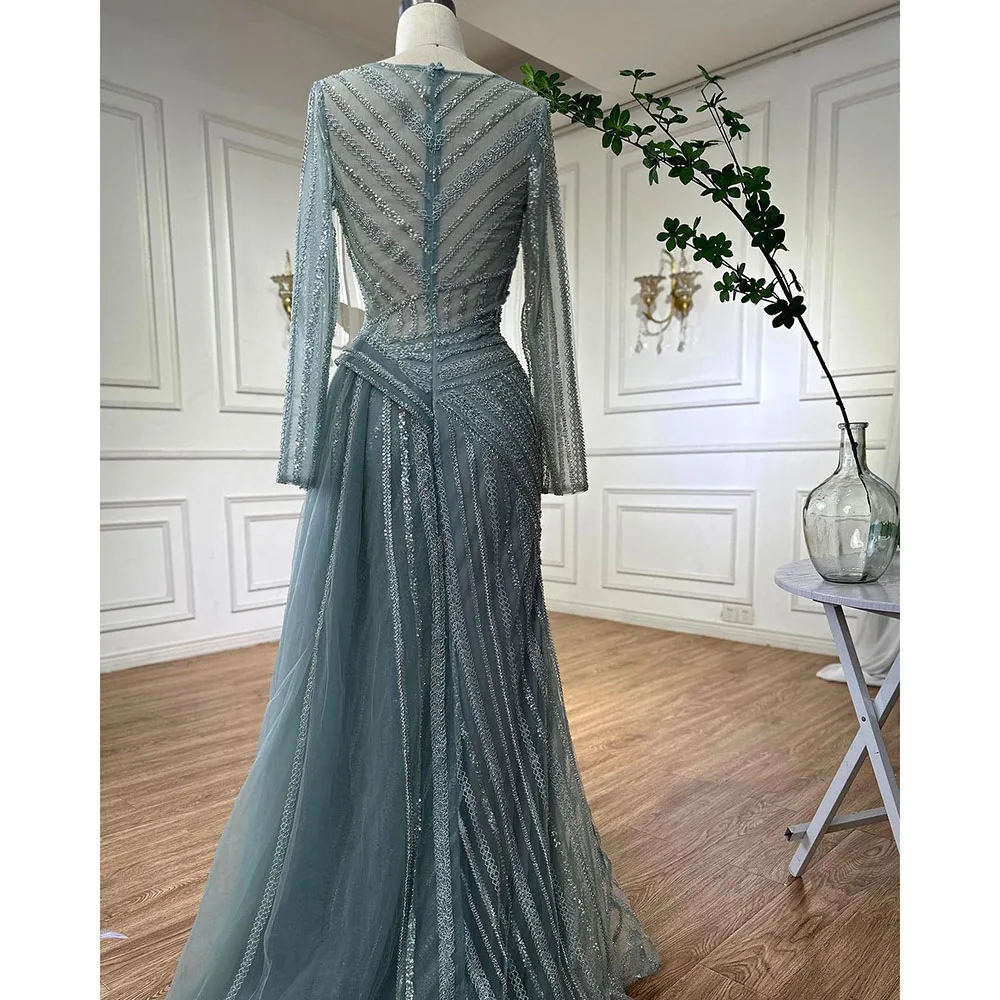 2023 Designer Heavy Beading Arabic Party Dresses Vestidos De Noche Mermaid  Arabic Robe Crystals Evening Gowns Pageant Prom Dress - AliExpress