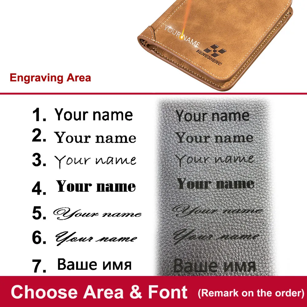 New Short Men Wallets Small Card Holder Photo Holder Vintage Male Purses Engraved Wallets High Quality Leather Men Wallet Clutch 3