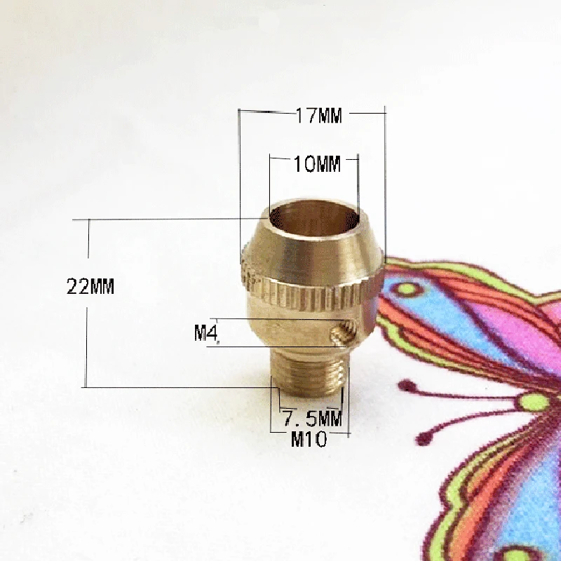 5Pcs Brass M10 Thread Wire Lock Cable Grips Cable With M4 Screw, Copper Strain Relief, Lighting Accessories