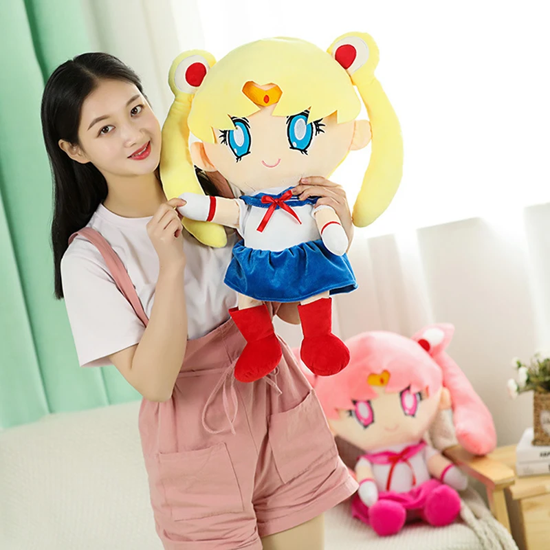 

25-40cm Tsukino Usagi Stuffed Doll Cute Anime Sailor Moon Plush Toys Throw Pillow Girlfriend Gift Soft Cartoon Brinquedos