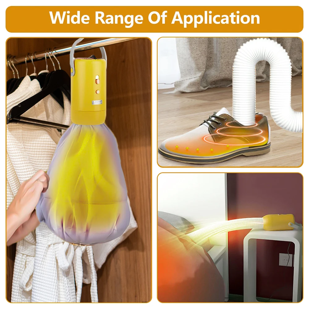 Homore Portable Clothes Dryers Mini Travel Dryer, Premium Travel Accessories  for Underwear Home Houehold Supplies Yellow 
