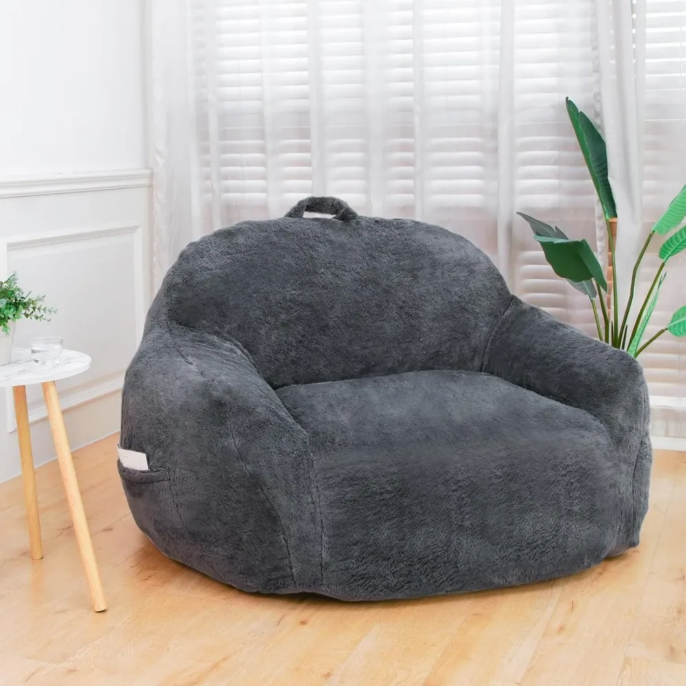 Giant Bean Bag Chair, Bean Bag Sofa with Armrests, Chairs for Adults Stuffed Memory Foam Storage Non-Slip, Removabl