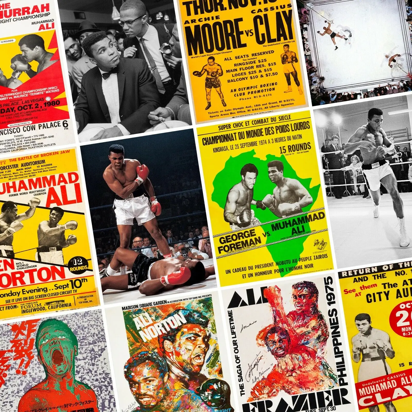 

Lot Style Choose Unframed MUHAMMAD ALI Classic Fight Boxing Art Picture Print Silk Poster Home Wall Decor