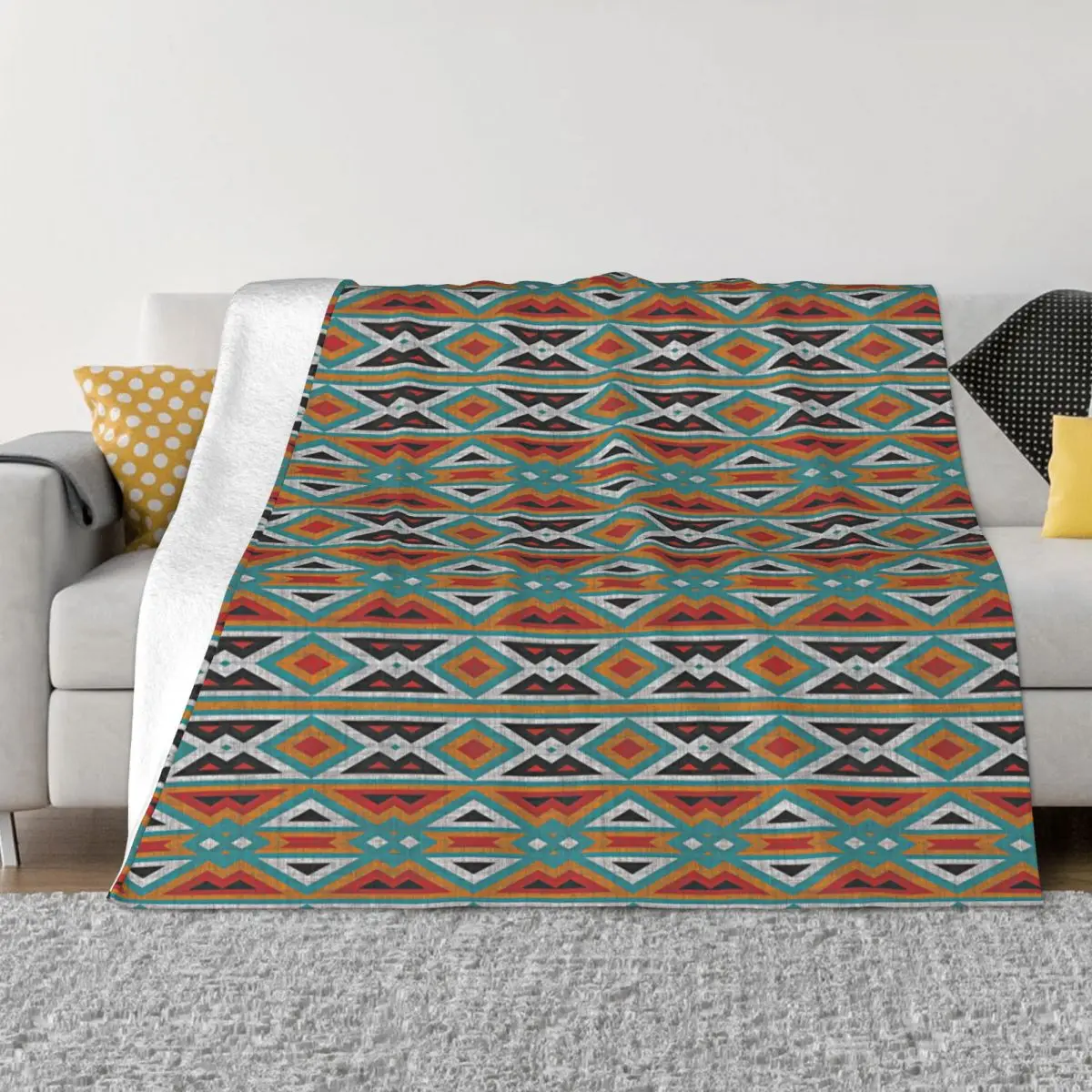 

Native American Blankets Sofa Cover Coral Fleece Plush All Season Bohemian Warm Throw Blankets for Sofa Office Bedding Throws
