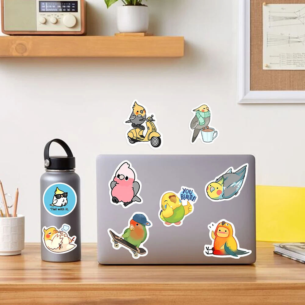 Kawaii Cartoon Parrot Stickers DIY Laptop Skateboard Luggage Cup Bike Motorcycle Phone PVC Waterproof Child Toys,cartoon sticker,cartoon stickers,animal stickers,decorative stickers,decorative labels stickers,self adhesive stickers,adhesive stickers,custom stickers,custom design stickers
