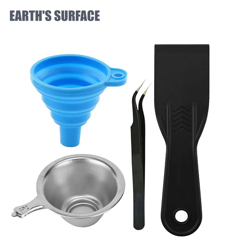 ES-3D Printer parts Silicon Funnel+Metal UV Resin Filter Cup+tweezers+SLA Resin Special Tool Shovel for Photon DLP Parts