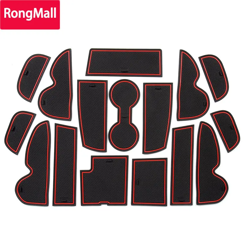 

RongMall Gate slot pad For Hyundai ix35 2010 - 2015 LM Tucson IX Anti-Slip Mat Interior Door Pad Cup Holders Non-slip mats 16pcs