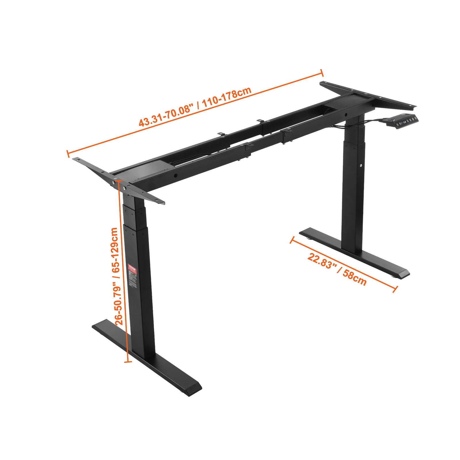 Dual 64to129cm black