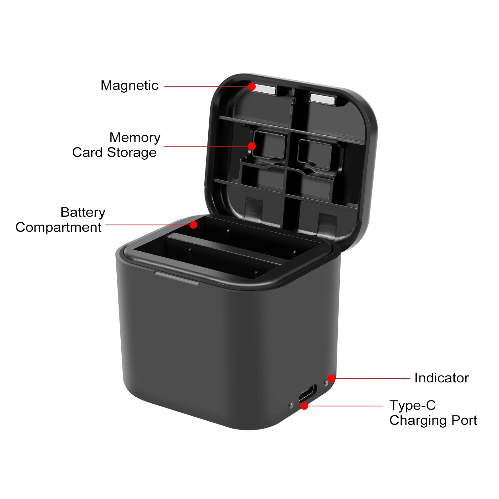 For Insta360 Ace Pro 2  /Insta360 Ace Pro 1 / Insta360 Ace PULUZ Battery Charging Box Battery & Memory Card Storage Case