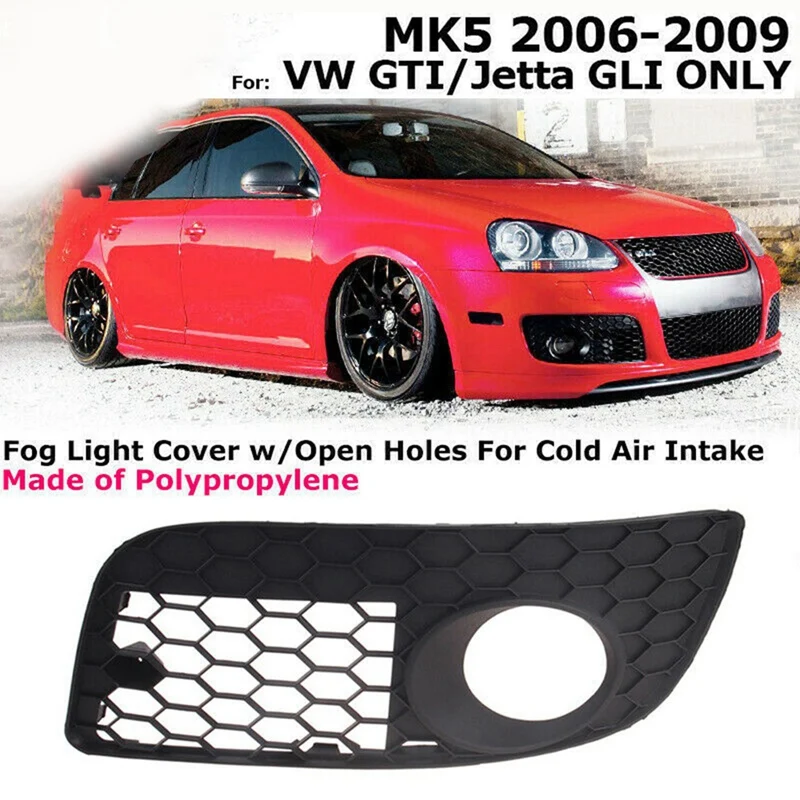 Left Front Bumper Lower Fog Light Grill Hex Fog Lamp Grille
