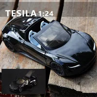 1:24 Tesla Roadster MODEL Y Model 3 Tesla model S Alloy Toy Car Sound Light Children Toy Collectible Birthday gift 2