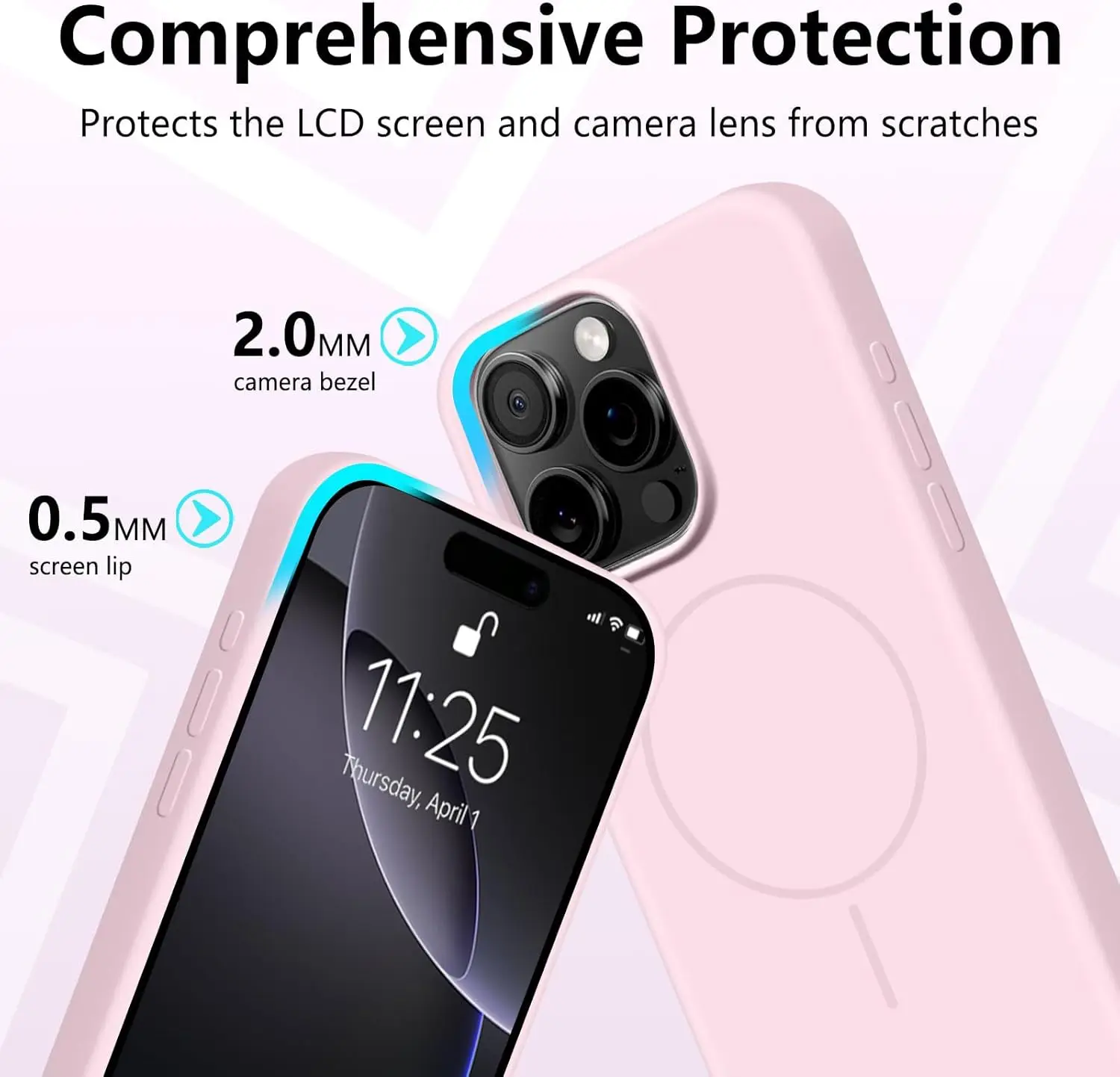 Premium Silicone MagSafe Phone Case with Magnetic Lanyard and Strap Protector