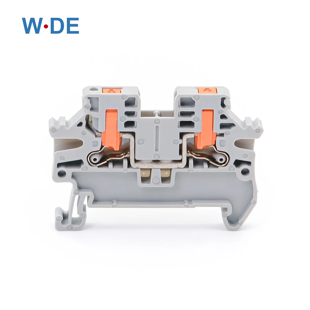 10Pcs DIN Rail Terminal Block PTV-2.5 Push-In Terminal Connector Spring Side-Entry 2.5mm² Cable Wiring Conductor PTV2.5 2