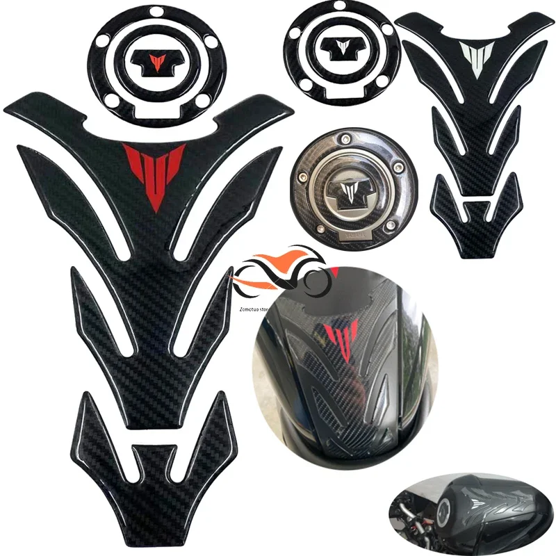 3D Carbon Fiber Motorcycle Fuel Tank Pad Cover Protector For YAMAHA MT01 MT03 MT07 MT09 MT10 MT 01 03 07 09 10 Decal Stickers