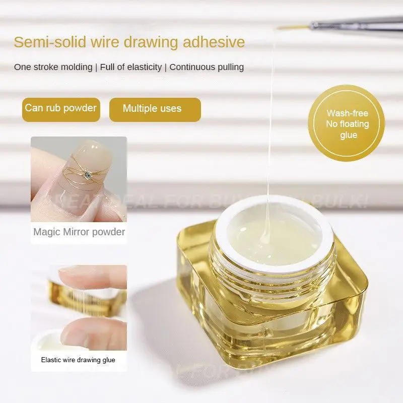

Odorless Rub Powder Glue Shiny Phototherapy Gel Easy To Stick Lasting Drill Glue Nail Decoration Waterproof Styling Glue