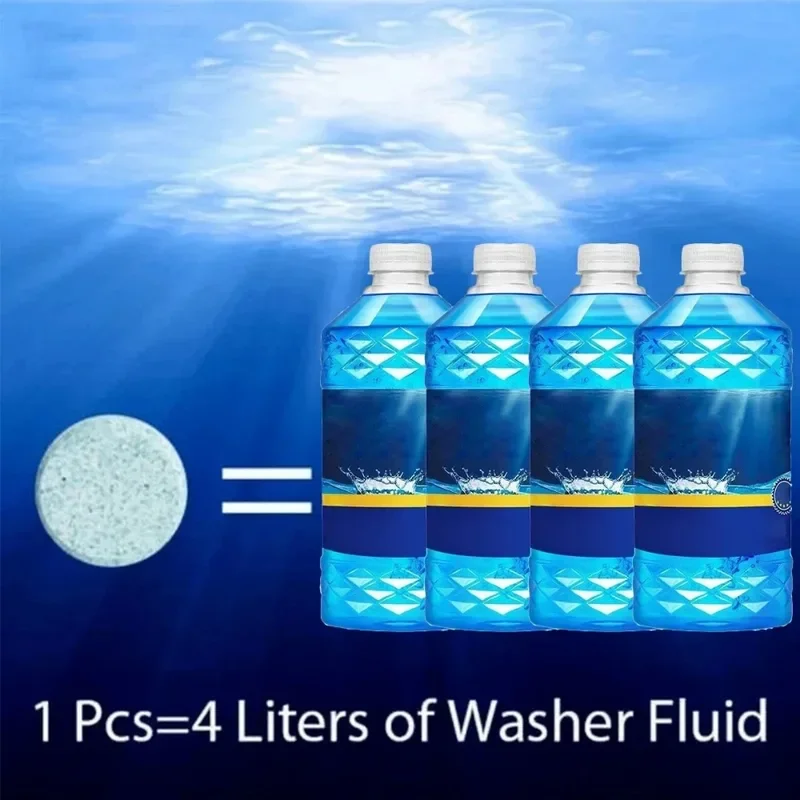 Concentrated Effervescent Windshield Washer Tablets - Powerful Glass Cleaning Solution