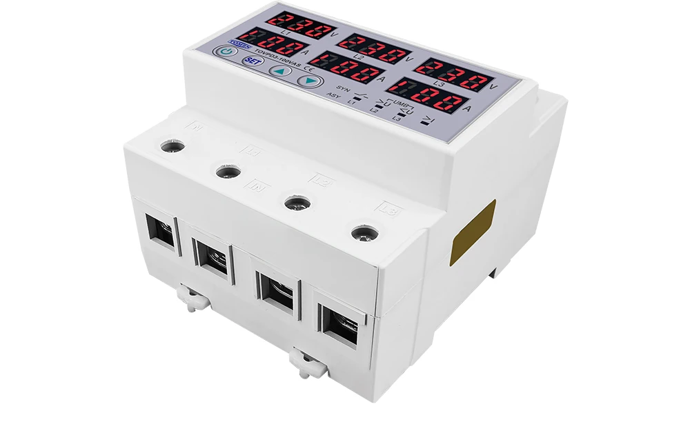 relé, SYN ASYNC síncrono assíncrono Din Rail, 3 fases, 3 P + N