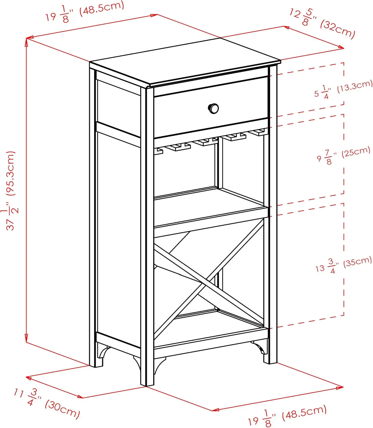 Ancona Wine Storage, Dark Espresso
