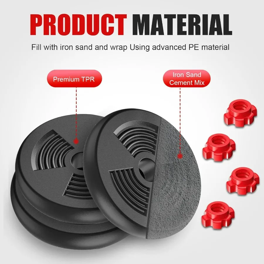 Adjustable Dumbbell Set,44 lbs Free Weight Set with Connector, Convertible Dumbbell, Barbell, Push-up, Home Gym Fitness Weight f