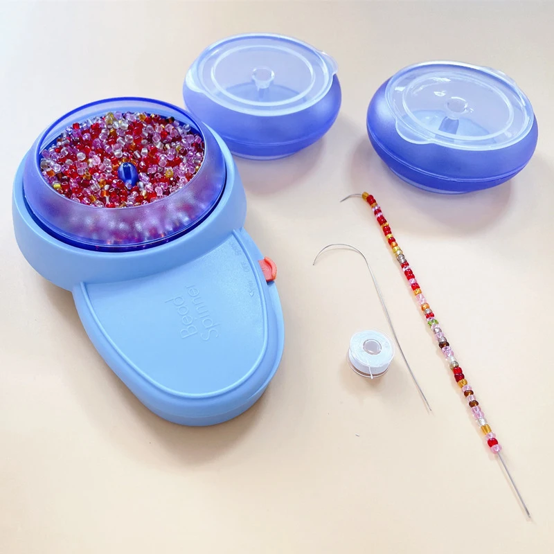 Electric Bead Spinner Kit Loader with Needles Adjustable Speed Quickly Spin  Beading Bowl for Bracelets Waist Bead Seed Bead Tool