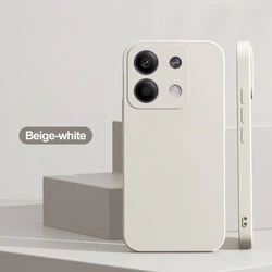 Premium Liquid Silicone Shockproof Phone Case - Square Design, Enhanced Protection for Redmi Note14 5G (Beige-white)