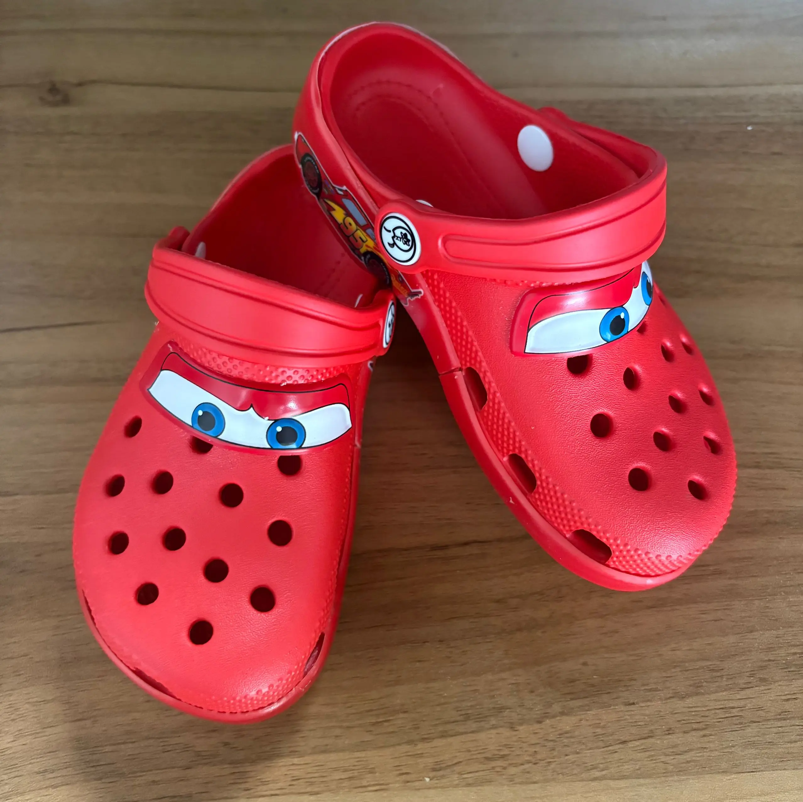 Croc-Style Slide Sandals Lightning McQueen Red Non-Slip Breathable