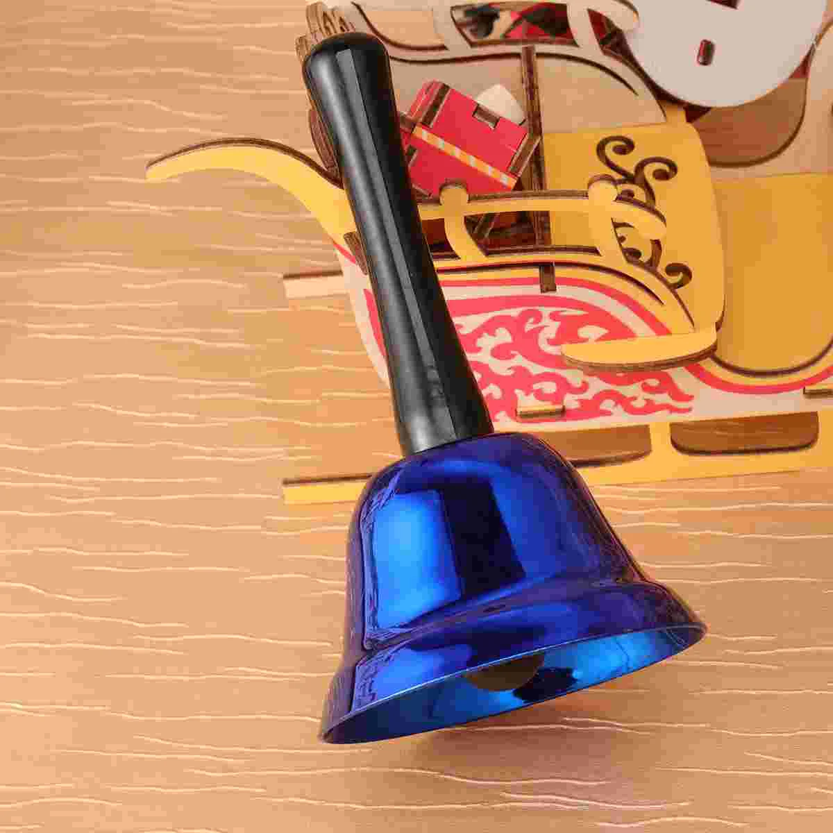 Metal Bell Hand Percussion Musical Instrument Toy Blue Handbell Child