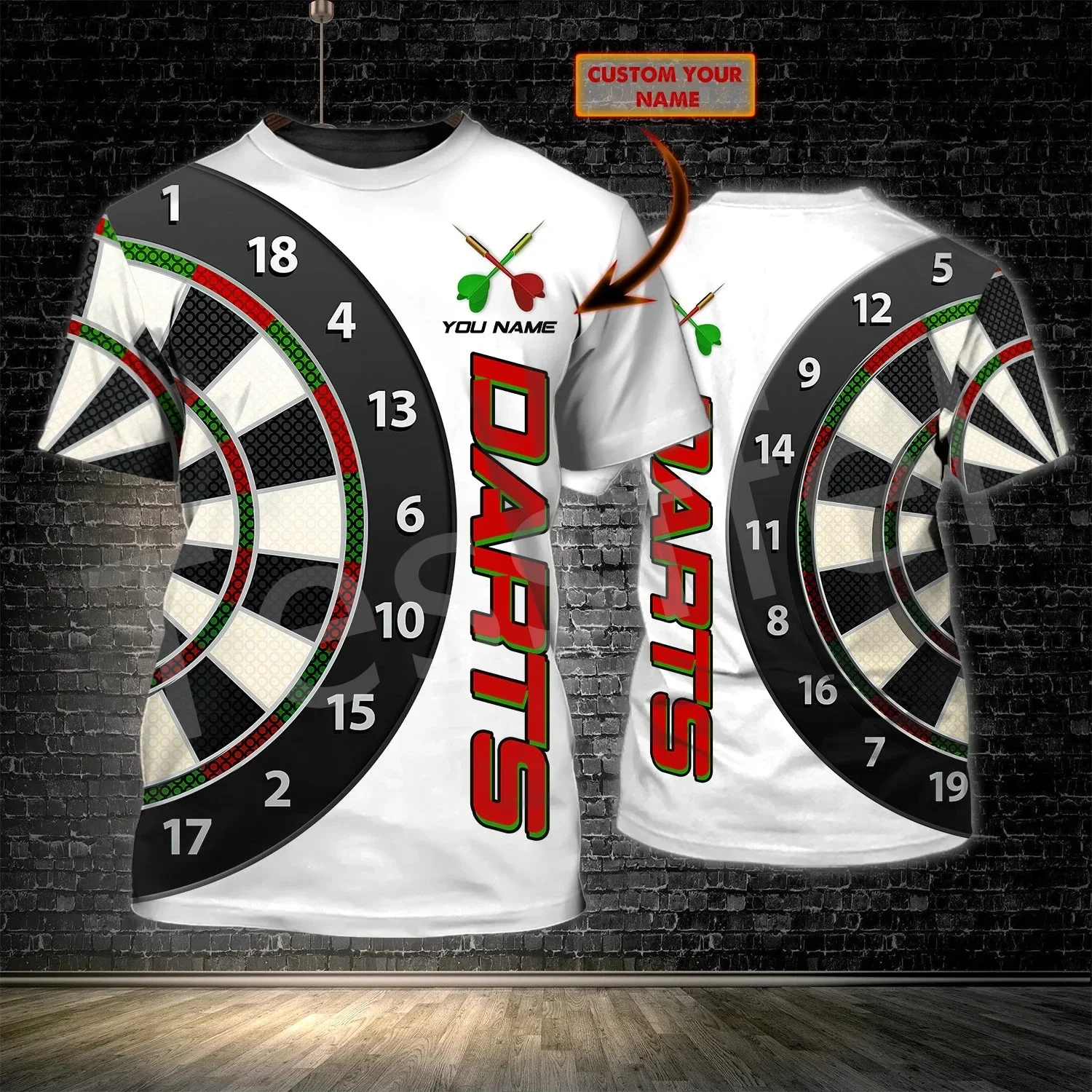 Ida Bar Entertainment Dart Club T-Shirt Dart Sports 3D Print Indoor Sports Bar Essential Extra Large T-Shirt Da Uomo E Da Donna