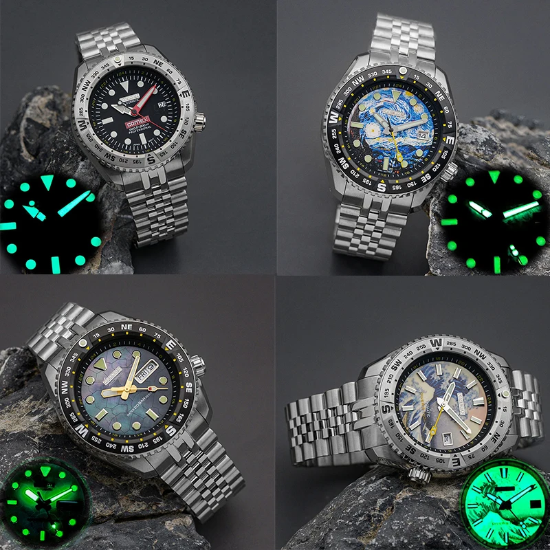 Orologio Automatico Da Uomo Con Movimento Seiko Nh35 Nh36 Meccanico Automatico 200M Vetro Zaffiro Impermeabile In Acciaio Inossidabile 316L