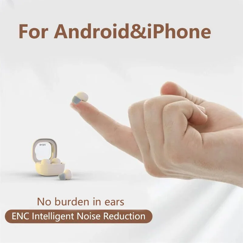 Cuffie Bluetooth 5.3 True Wireless Auricolari In-Ear Mini In Ear Noise Cancelling Invisibili Sleeping Hifi Sound Auricolari