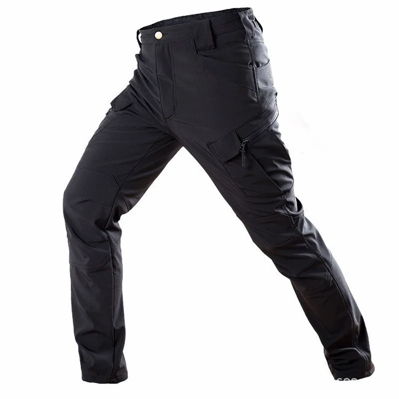 thumbnail image 1 of Pantalones de carga IX7 IX9 para hombre, pantalón táctico para caminar, entrenamiento táctico, piel de tiburón, carcasa suave, resistente al viento, impermeable, de felpa gruesa, 1 of 5