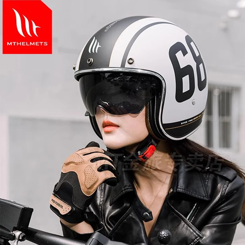 

MT LE MANS 2 SV Motorcycle Jet Helmets 3/4 Open Face Helmet Sunvisor Vintage Motorbike Electric Bike Scooter Riding Helmets