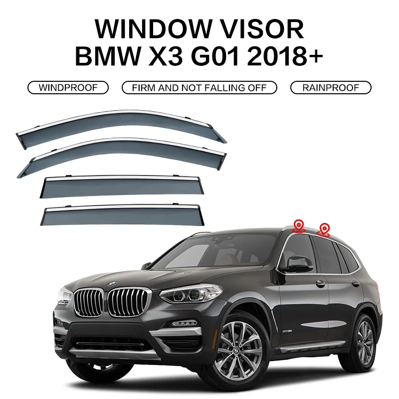 For-BMW-X3-E83-F25-G01-Window-visor-Weather-Shield-Side-Window ...