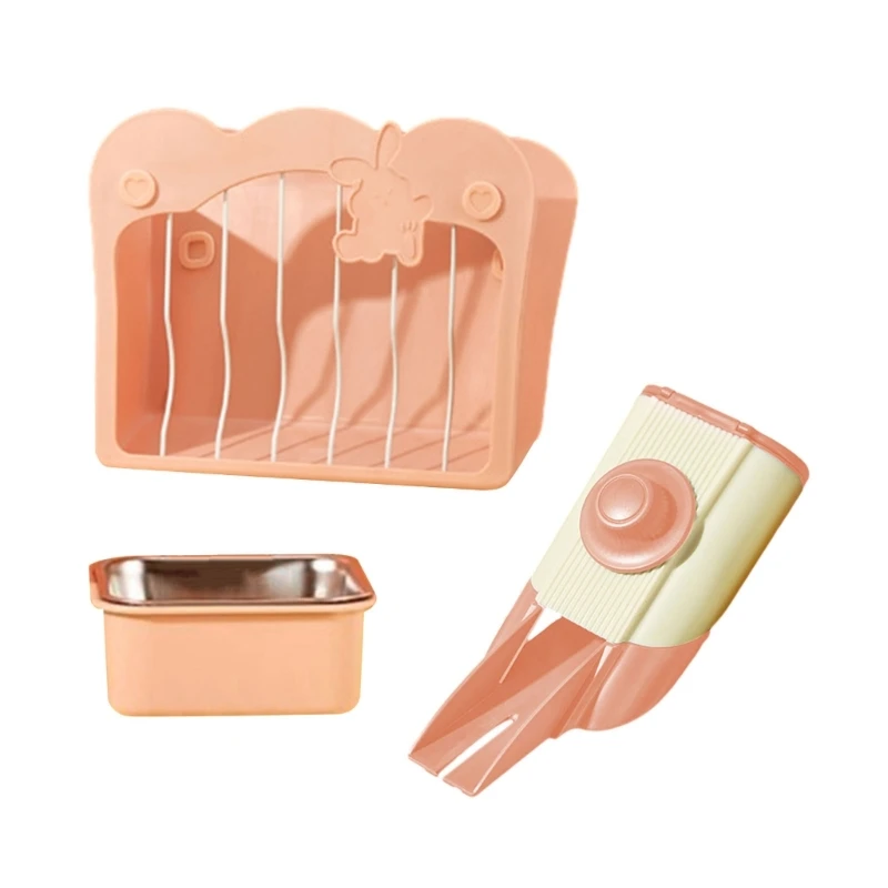 Grass Feeding Set for Rabbit Pet Cage Hanging Feeder Pet Watering Supply