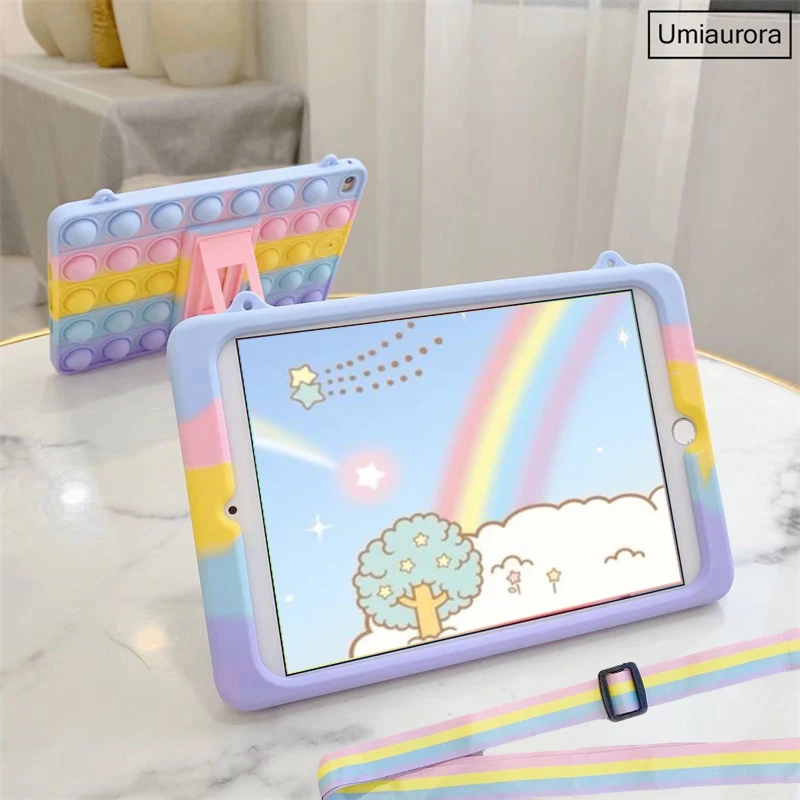 Per Kindle Fire7 Fire 7 Hd8 Hd 8 Plus 2020 Hd10 2015 2017 2019 Hd 10 Plus 2021 Custodia Tablet Kids Silicone Bubble Stand Cover Shell