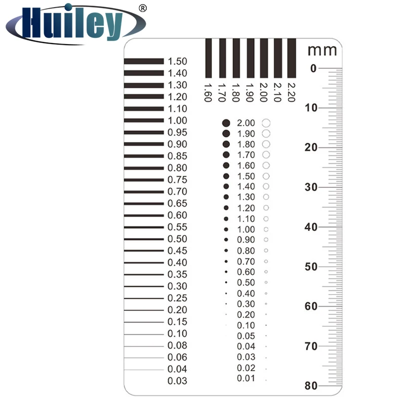 

Microscope Micrometer Stain Card Point Gauge Wire Gauge Stain Crack Contrast Ruler Measuring Pass Badge Gauge Transparent Film