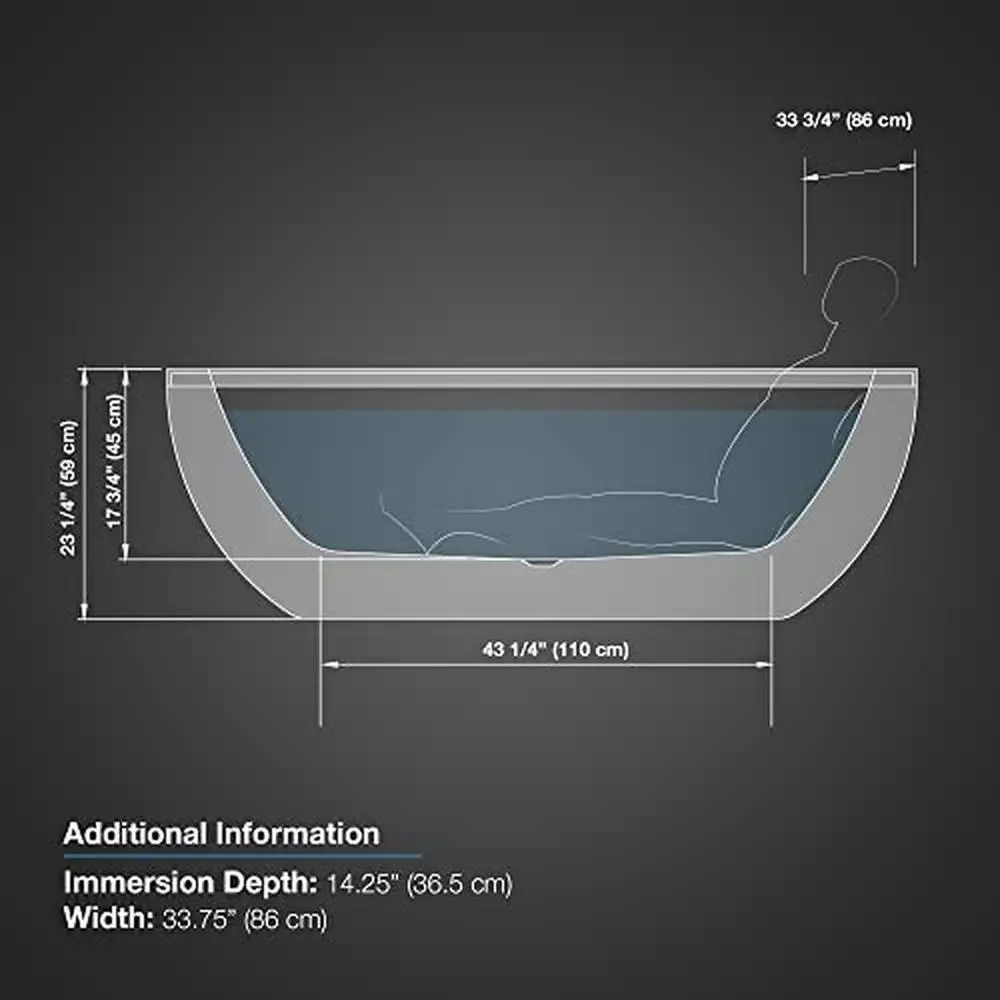 Freestanding Gloss White Acrylic Oval Tub 34"x71" Center Drain Spa-like Relaxation Lightweight & Strong Deck/Wall Mount Faucet 5