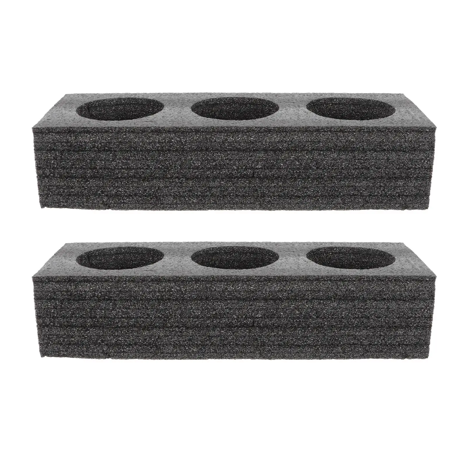 2pcs Cup Tray Black 3 Hole Pearl Cotton Drink Carrier Milk Milk Tea Packing Tray Tea Coffee Takeout Mug Storage