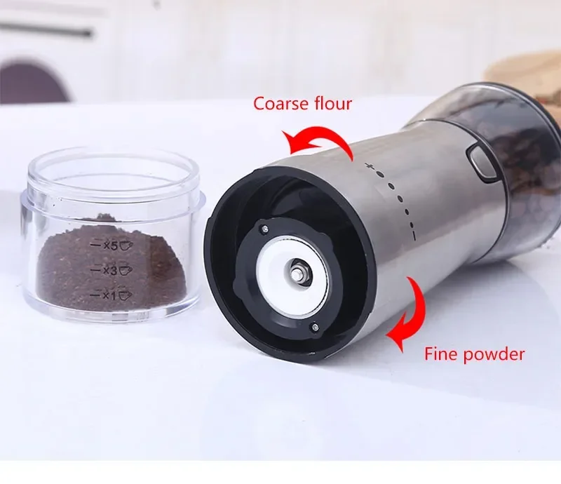 2024 New Electric Coffee Grinder USB Rechargeable Stainless Steel Manual Coffee Mill Machine Bean Grinders Kitchen Accessories
