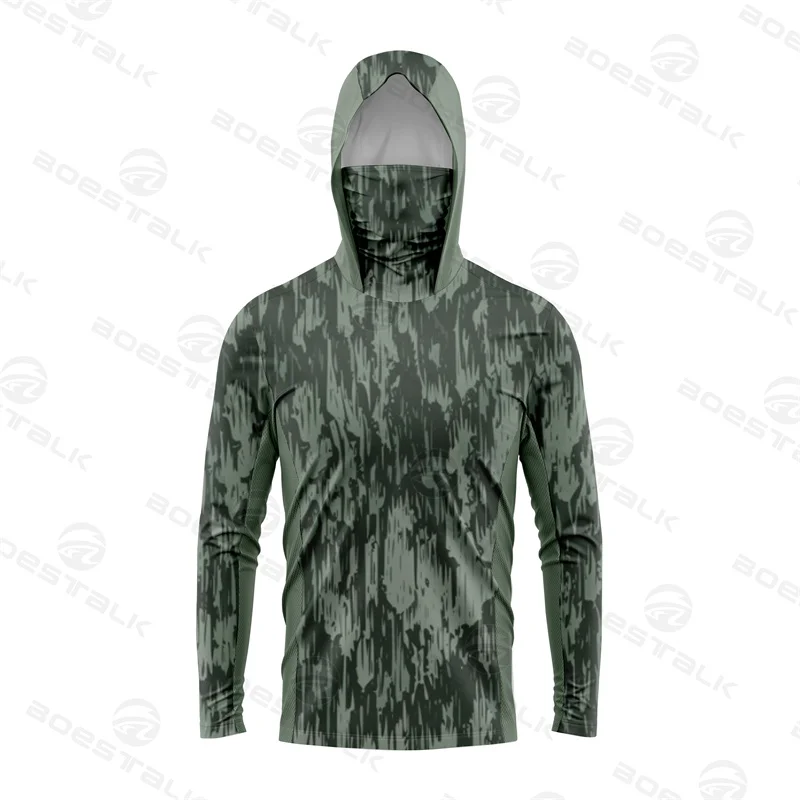 

Рубашки для рыбалки Upf 50 с длинным рукавом с капюшоном, чехол для лица, Camisa Pesca, быстросохнущие топы, защита от УФ-лучей, одежда для рыбалки и лица