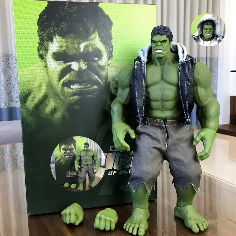 

42cm Action Figures Anime Hottoys Marvel Spuerhero Hulk Characters Desktop Ornaments Large Hulk Model Collection Toys Gift