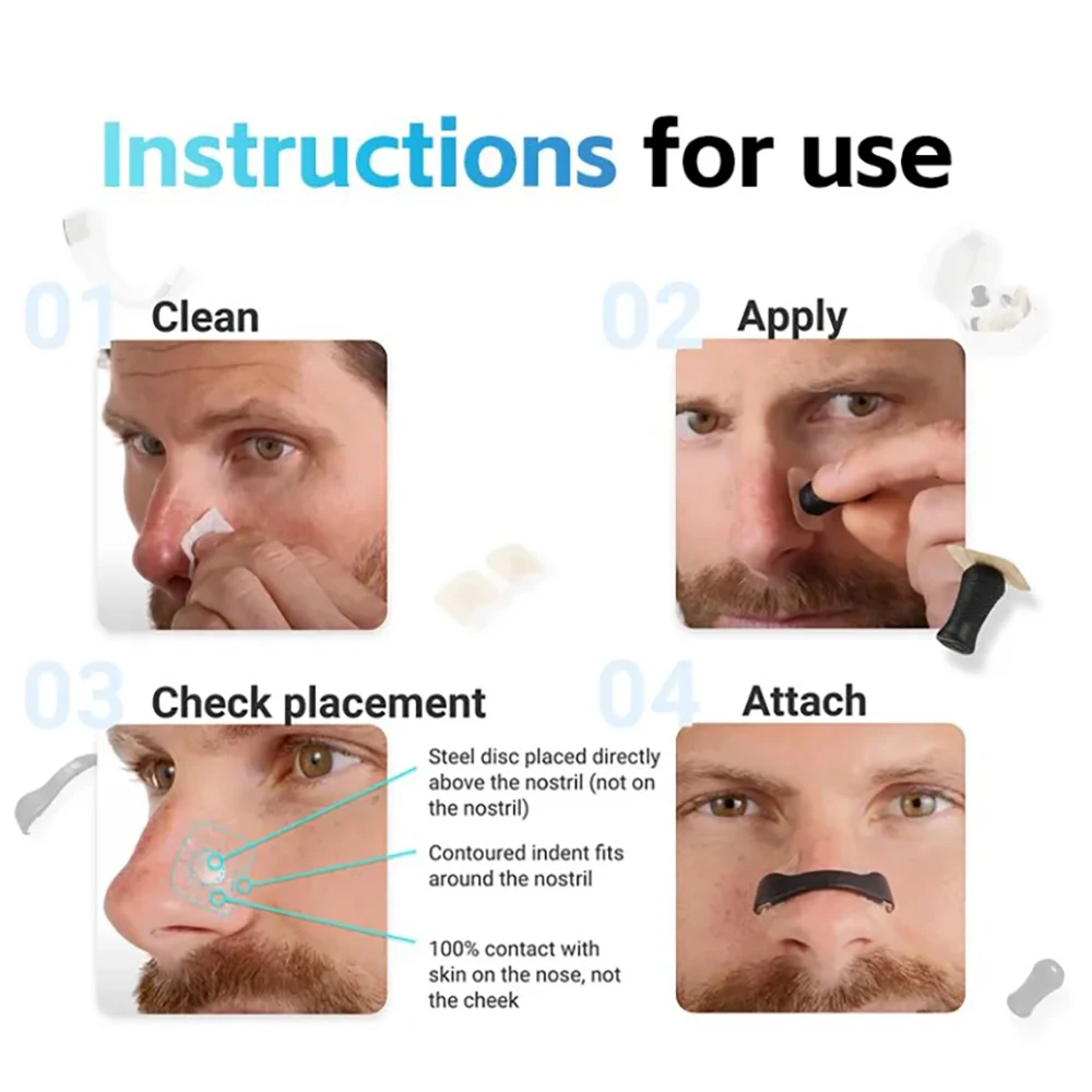 40 Pairs Magnetic Nasal Strips Nasal Breathing Dilators Kits Increase Air Intake Improve Sleeping Reduce Snoring for Nighttime 2