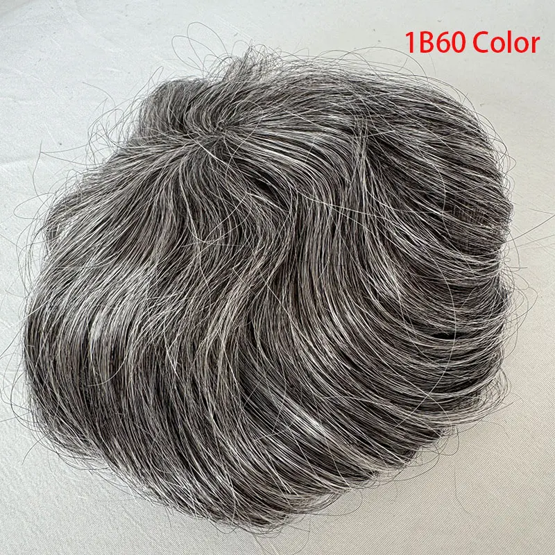 Hubený pleť PU holohlavý doušek vlasy patche tupé pro muži 8CM X 8CM v-looped vlasy kusu lepidlo na vlasy náhrada systém plný PU pleť