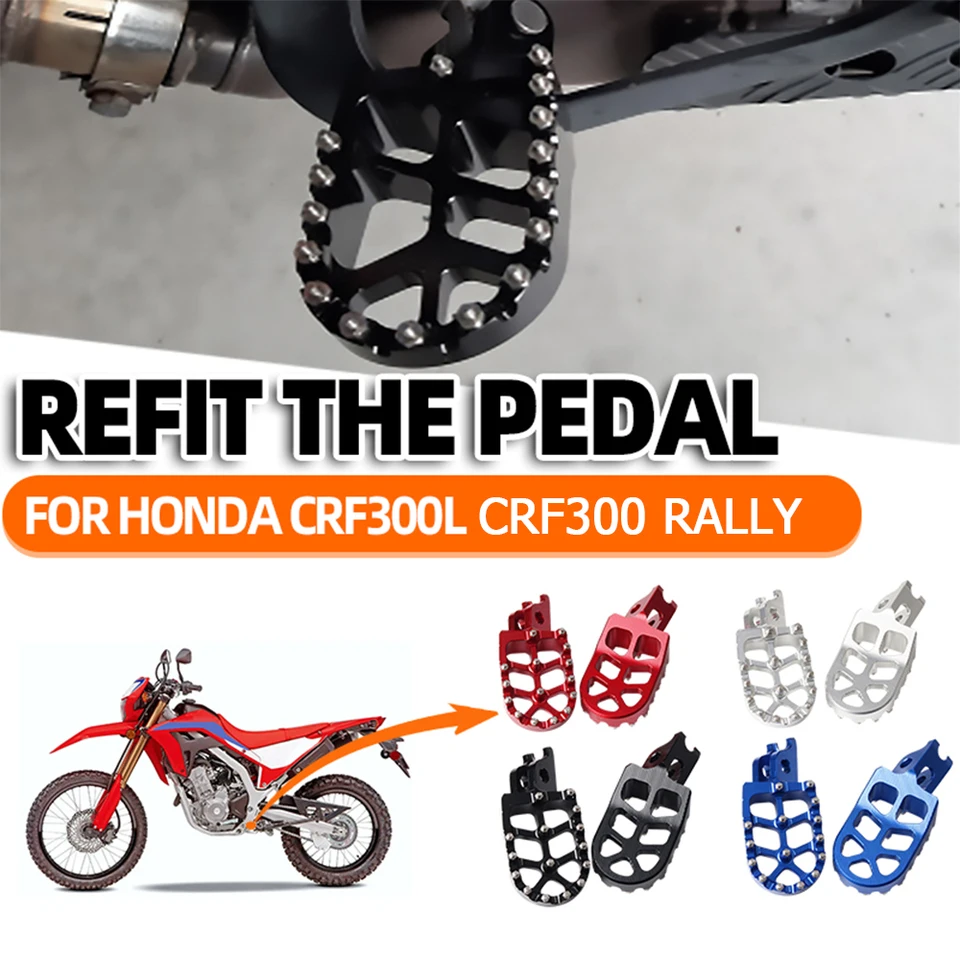 Foot Pegs Footpegs For CRF300L CRF 300 L CRF300 For Rally For CRF 300L 250 Motorcycle Accessories FootRest Footpegs Foot Pegs Pedals Plate Foot Rests (Color : Blue