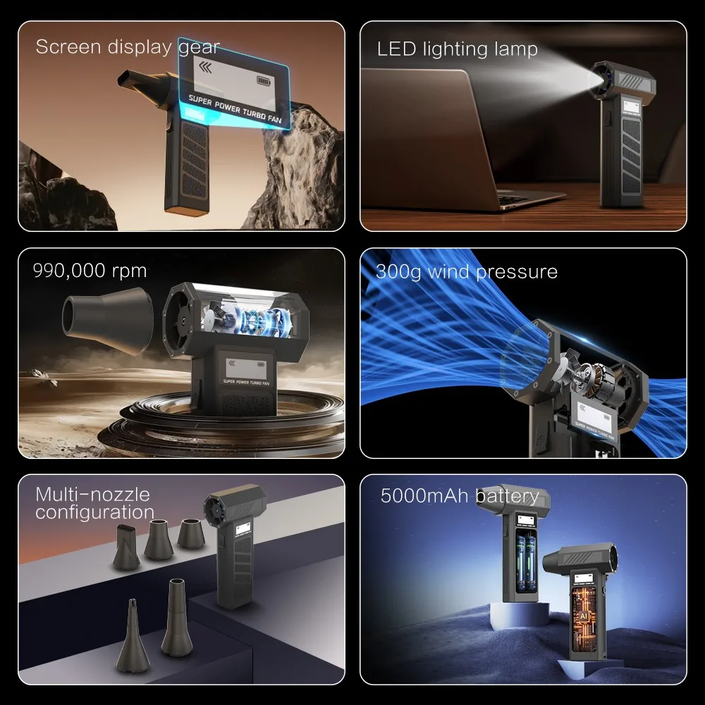 Powerful Turbo Jet Blower with LED Lighting for Industrial Use